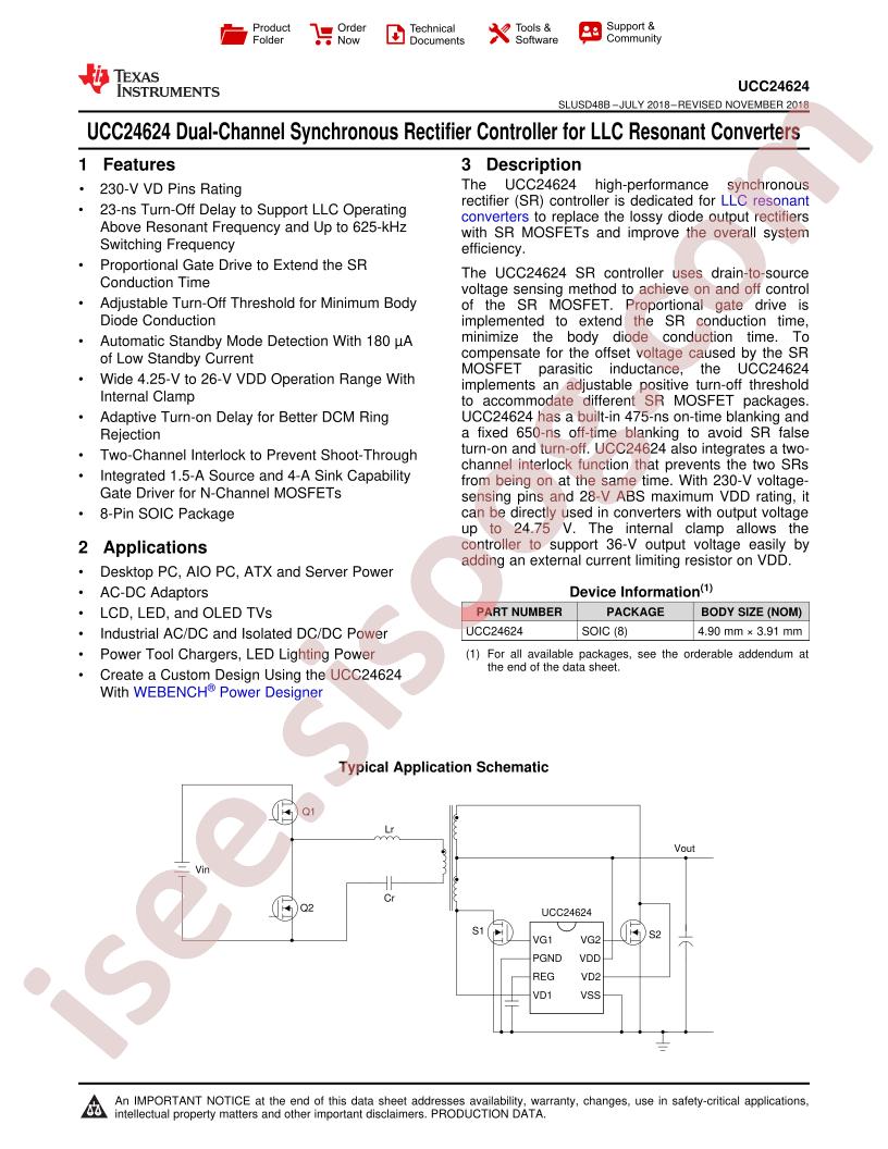 UCC24624 Datasheet