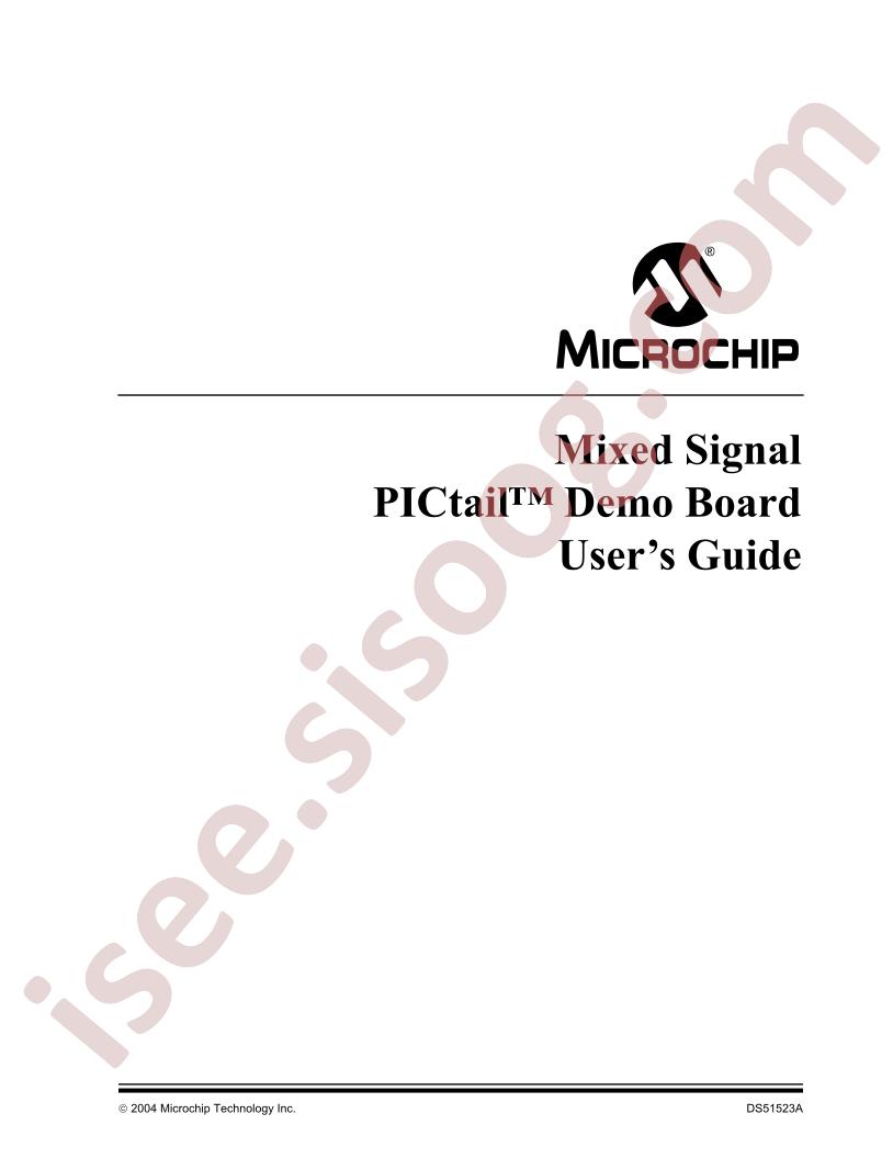 Mixed Signal PICtail Demo Board Users Guide