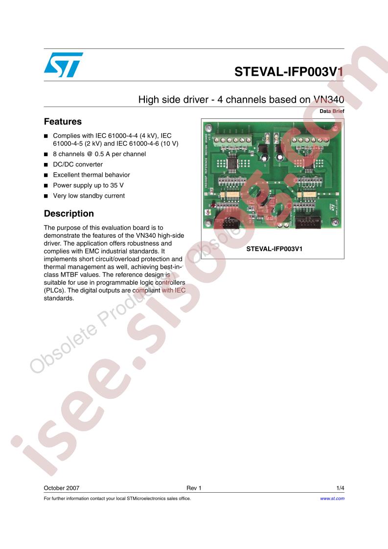STEVAL-IFP003V1 Data Brief