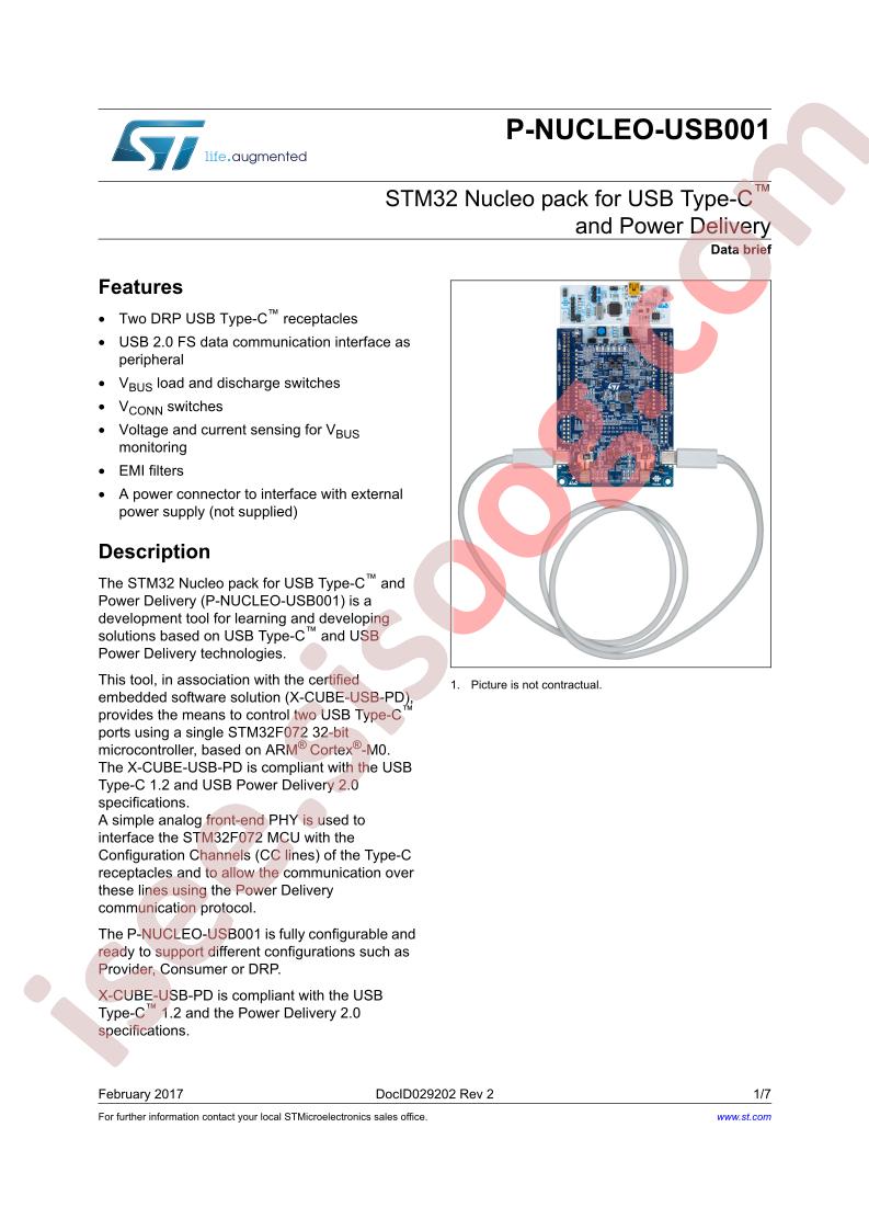 P-NUCLEO-USB001 Data Brief