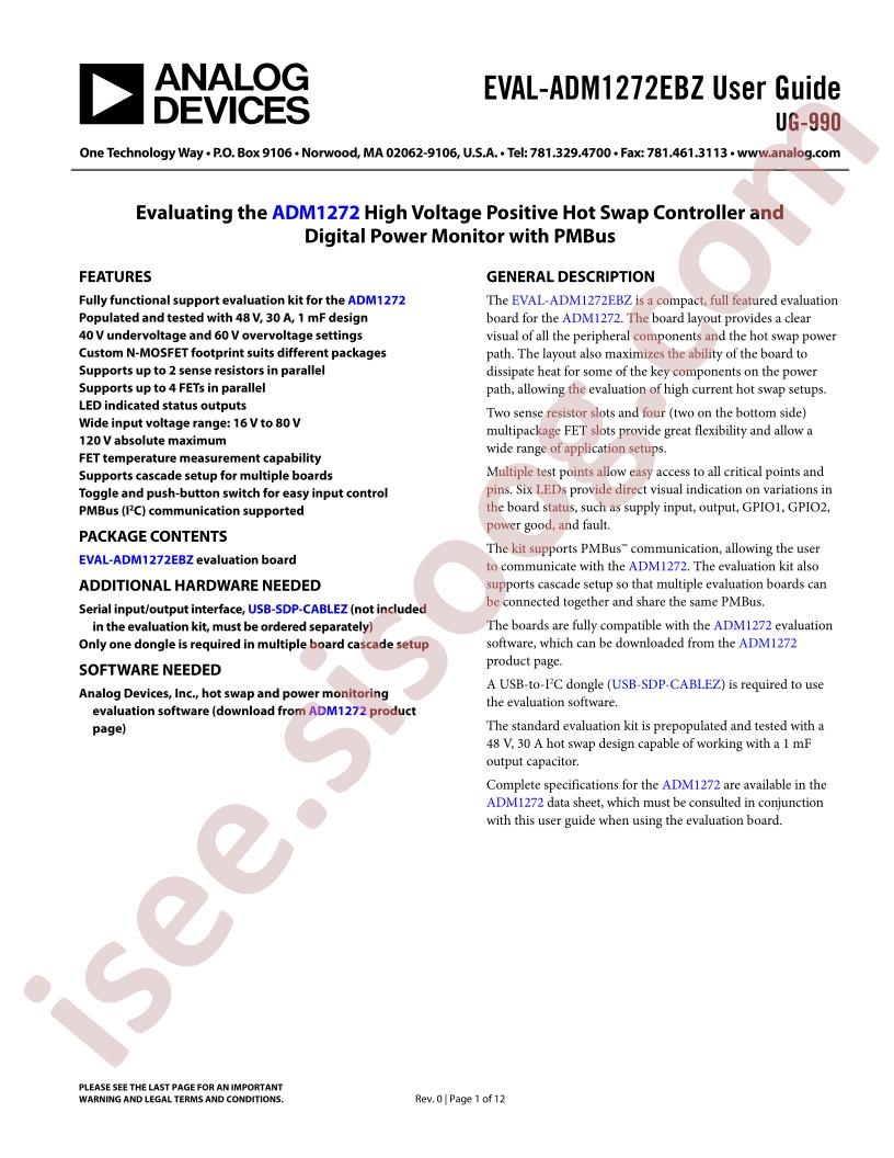 EVAL-ADM1272EBZ User Guide