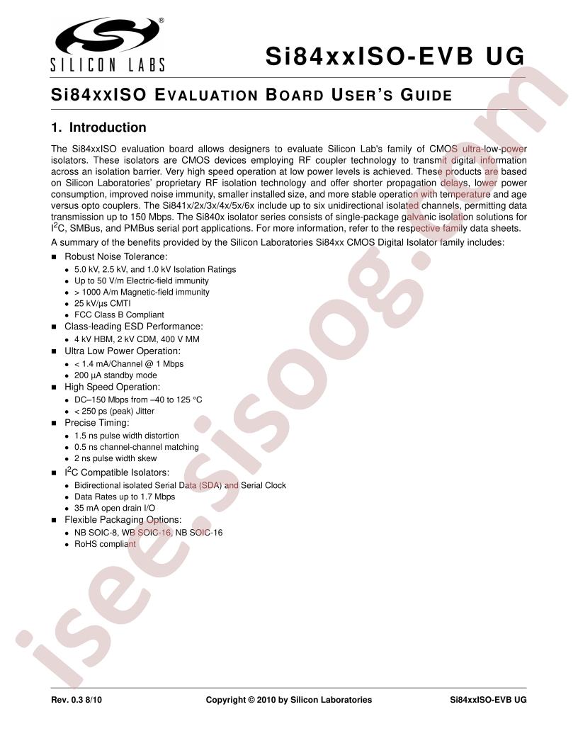 SI84xxISO Eval Board Guide