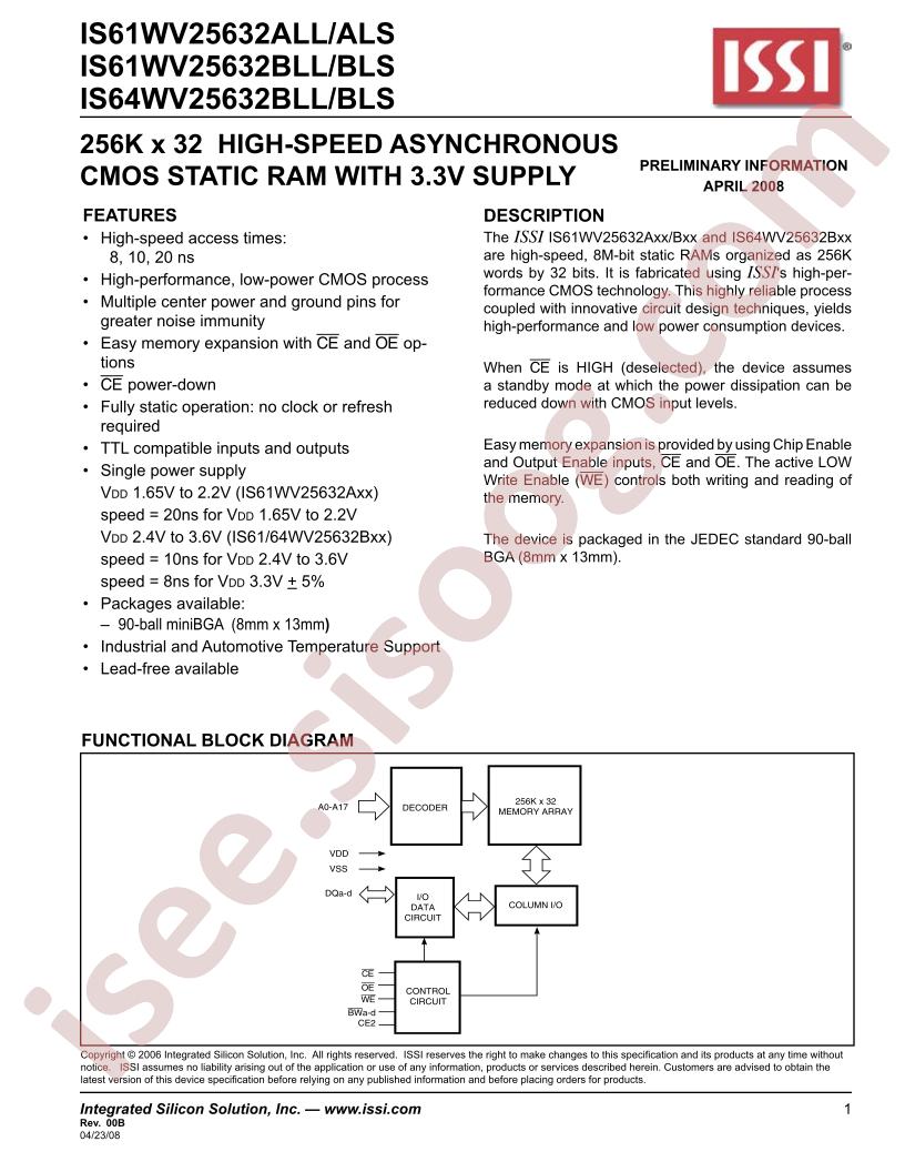 IS(61,64)WV25632xLx