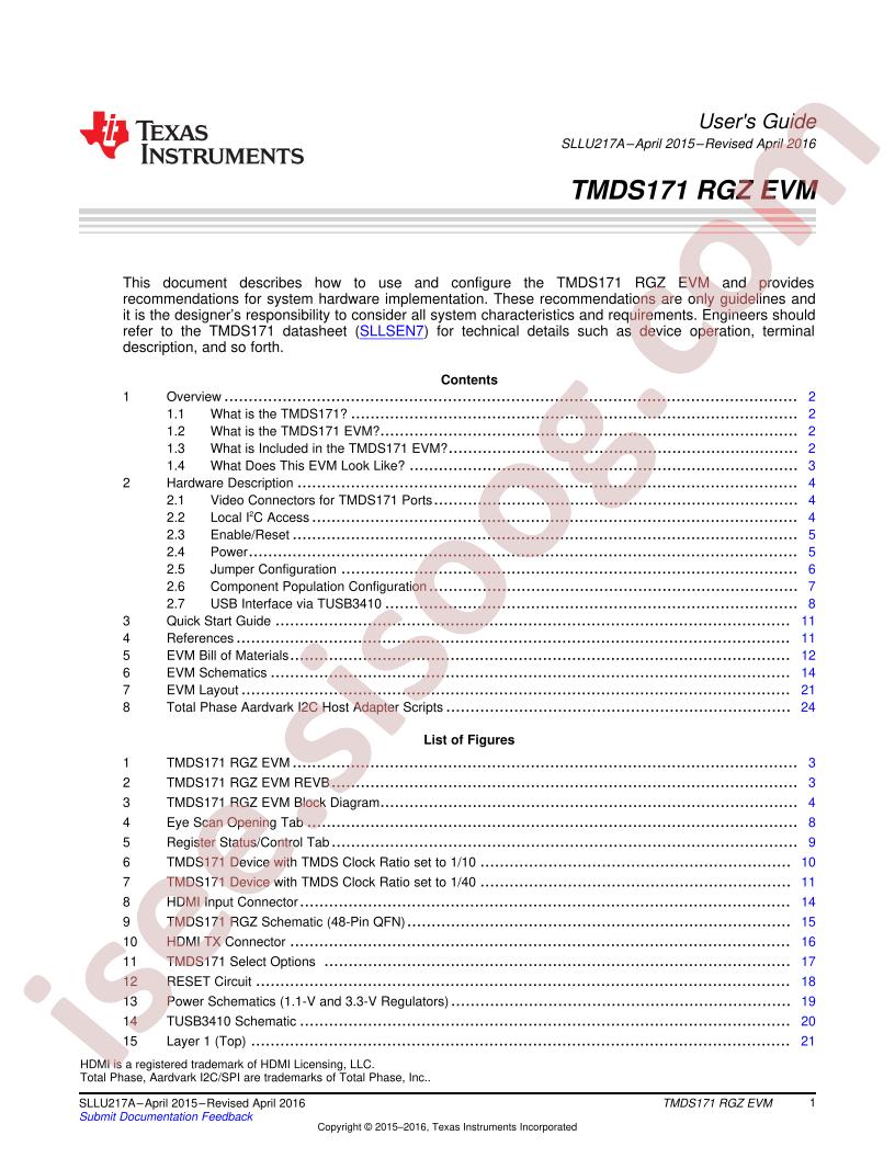TMDS171RGZEVM User Guide