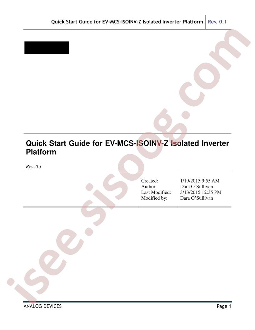 EV-MCS-ISOINV-Z Quick Start Guide