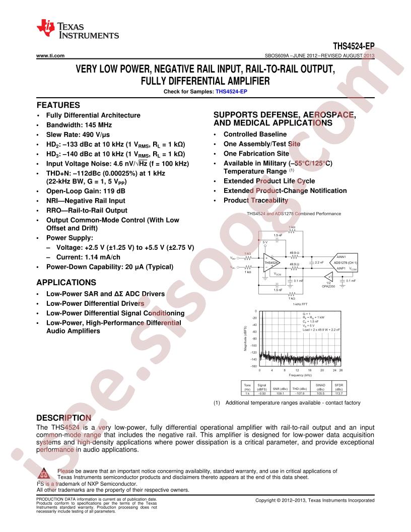 THS4524-EP Datasheet