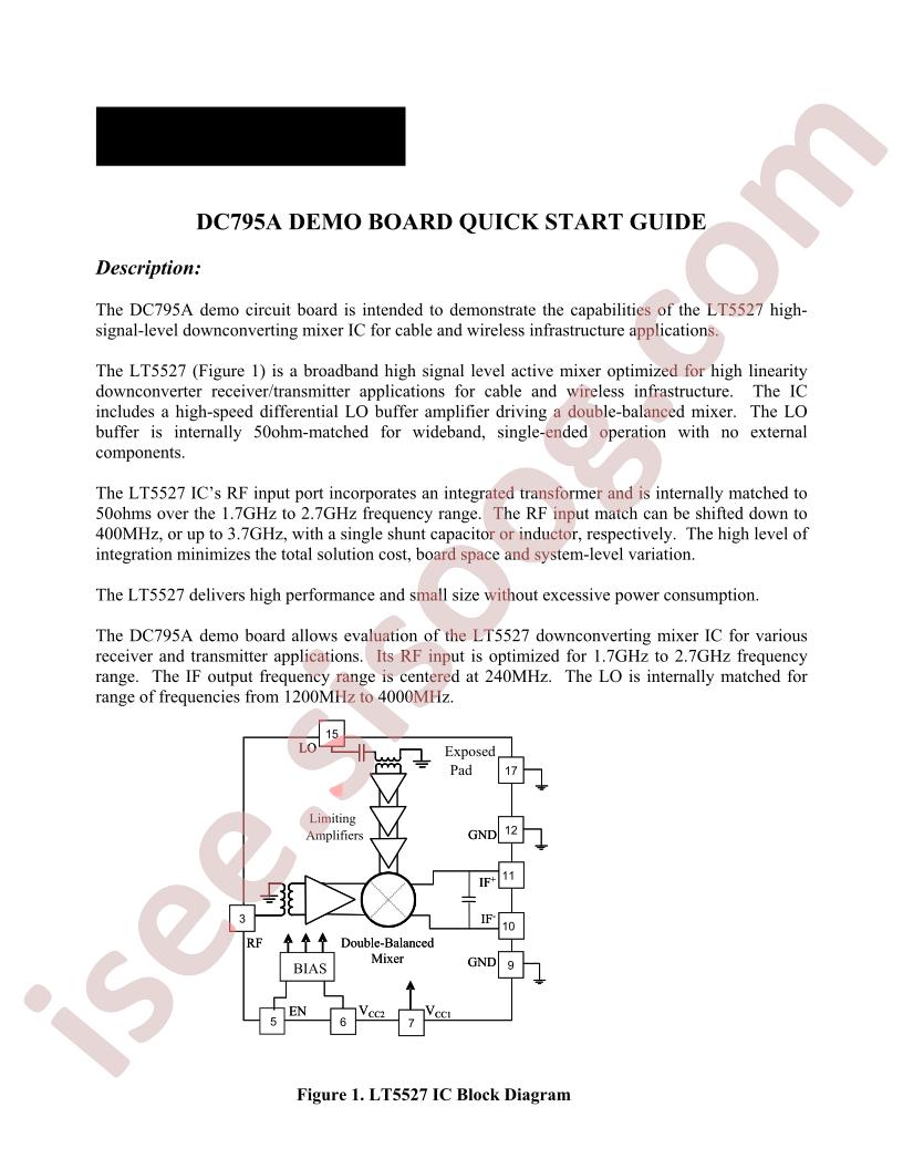 DC795A Quick Start Guide