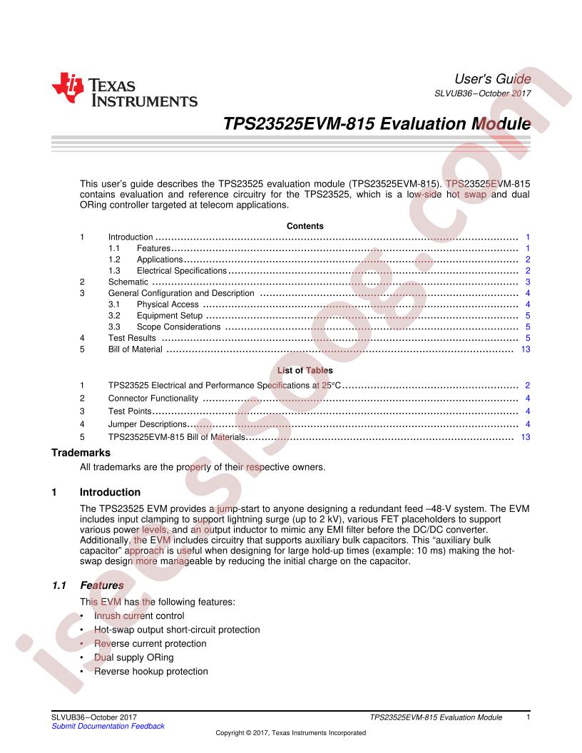 TPS23525EVM-815 User Guide