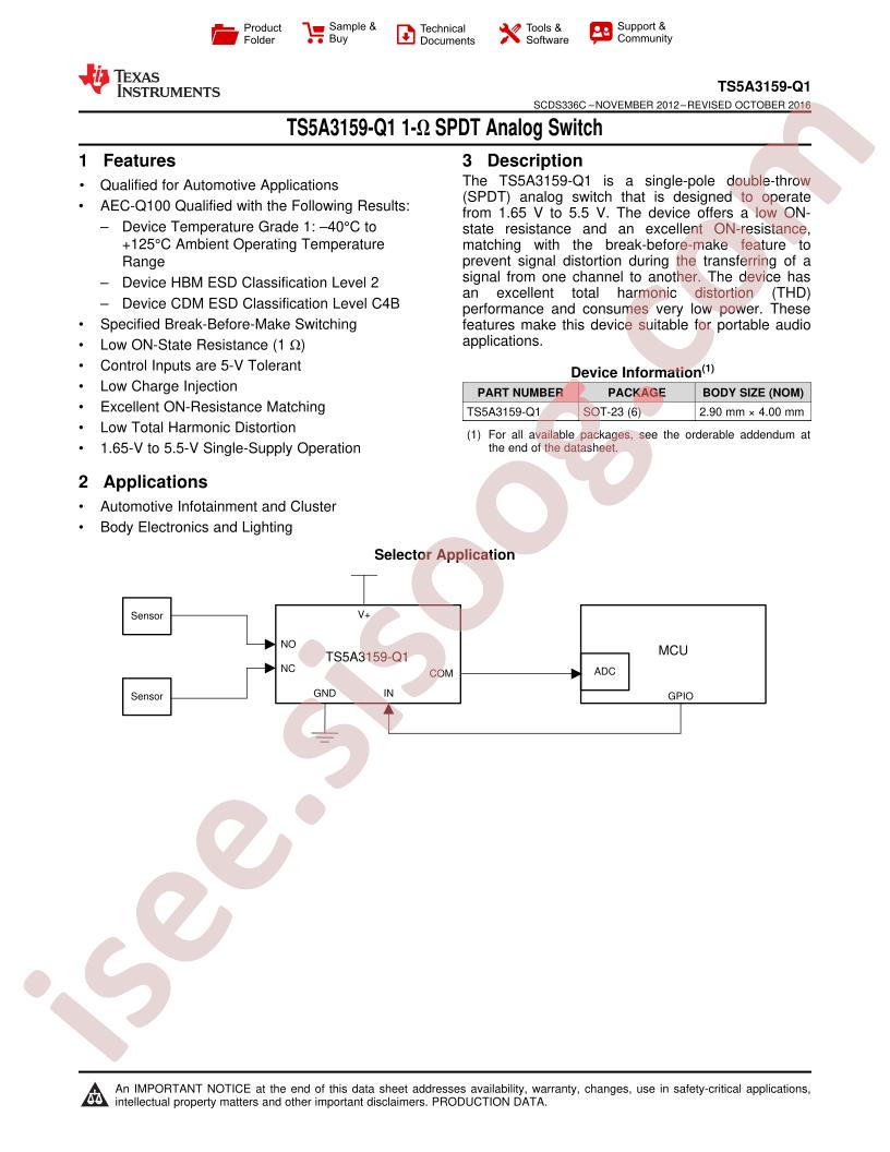 TS5A3159-Q1