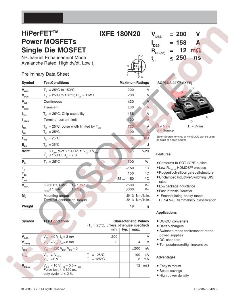 IXFE180N20