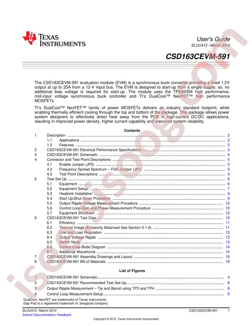 CSD163CEVM-591 User Guide