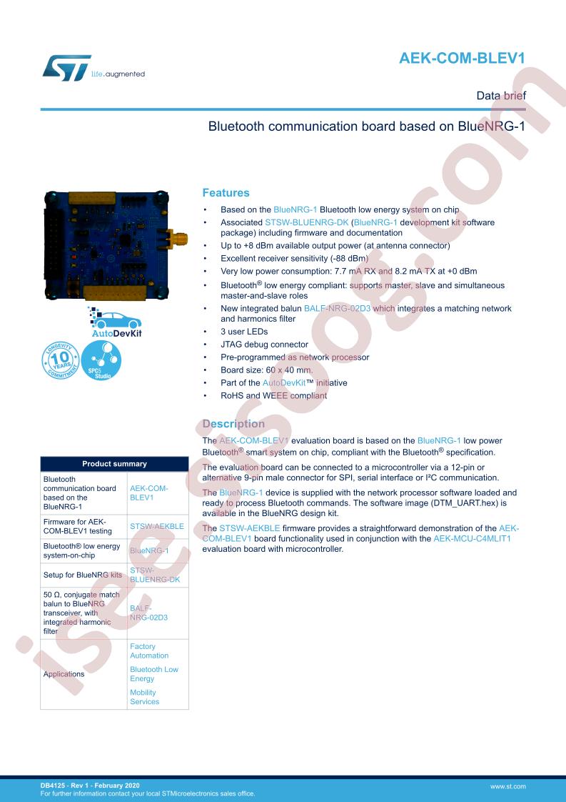 AEK-COM-BLEV1 Data Brief