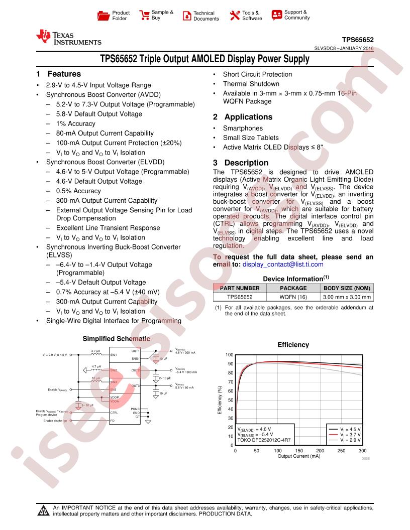 TPS65652 Datasheet