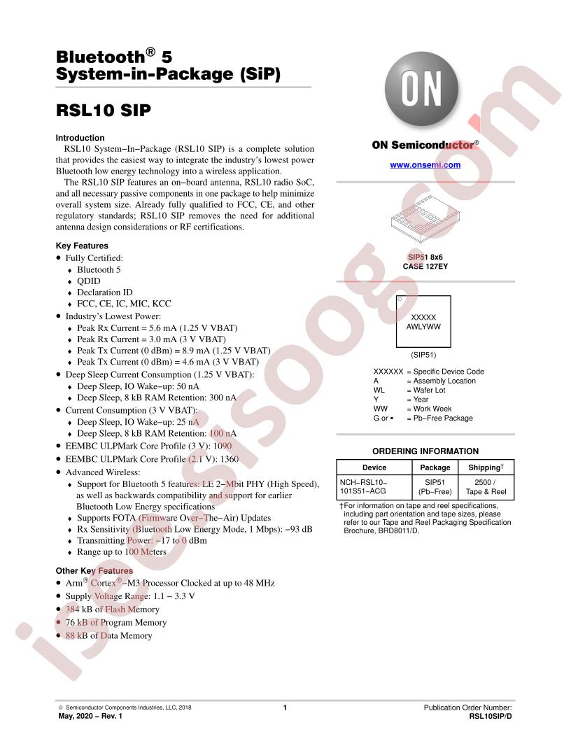 RSL10 SIP Datasheet