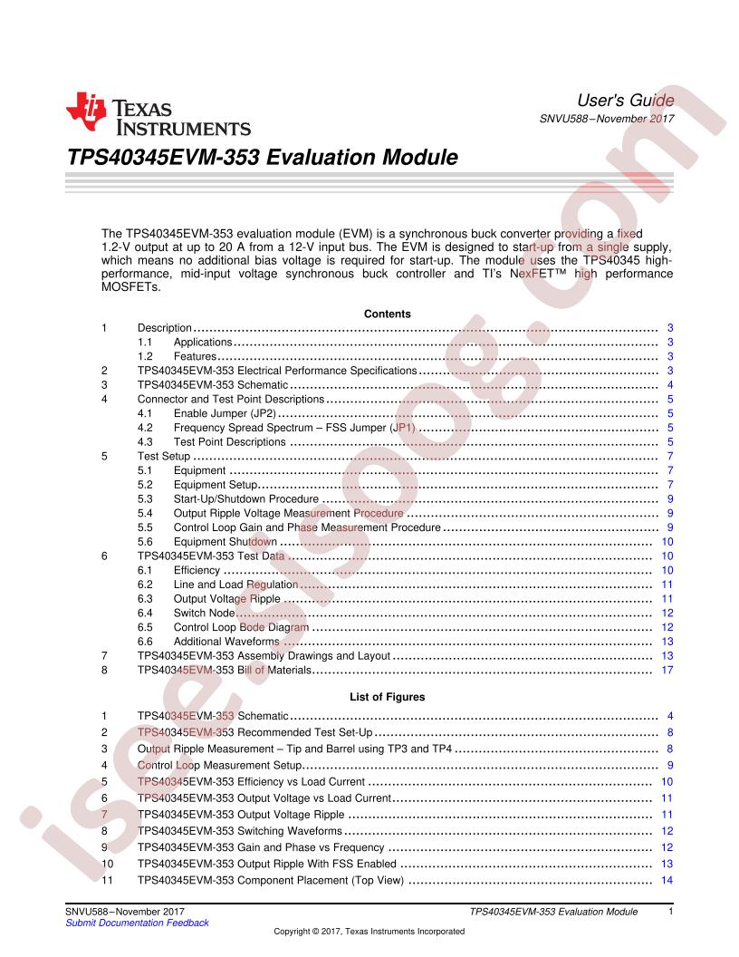 TPS40345EVM-353 User Guide