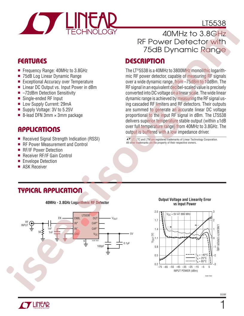LT5538 Datasheet