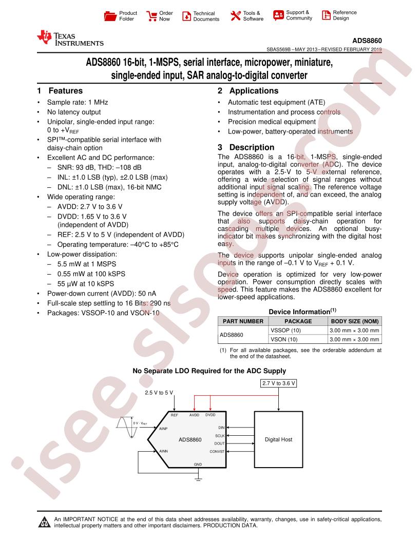 ADS8860 Datasheet