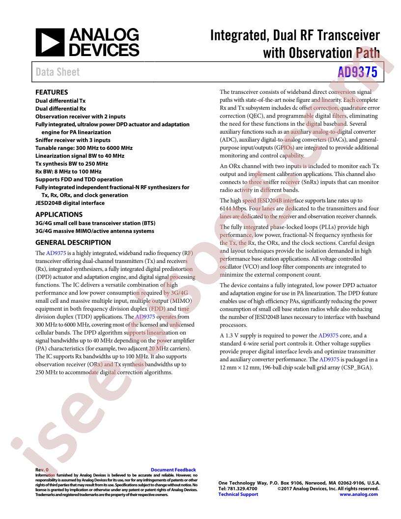 AD9375 Datasheet