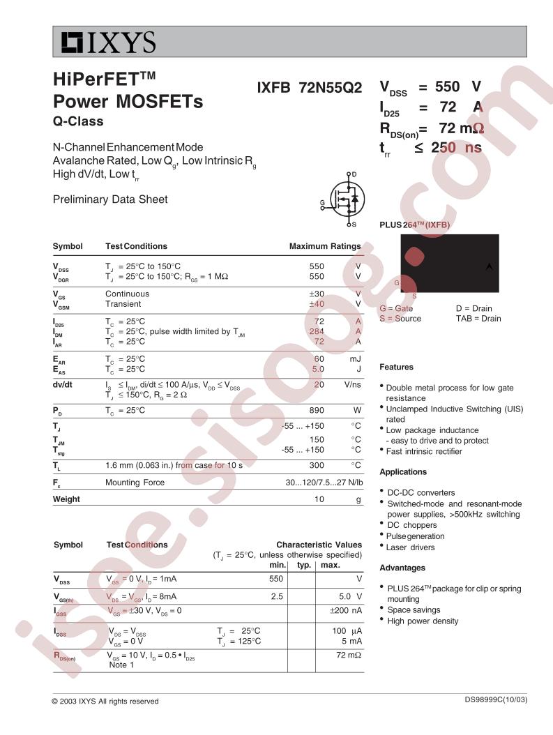 IXFB72N55Q2