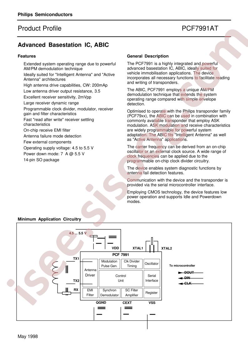 PCF7991AT Product Profile