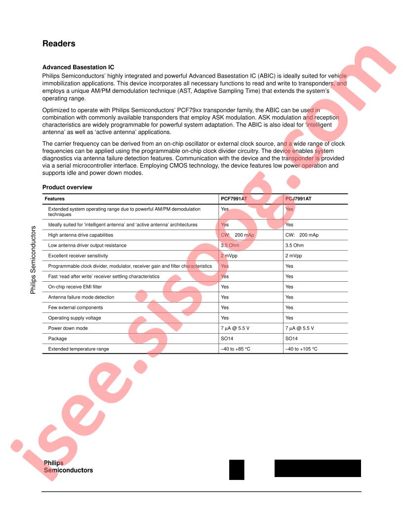 PCF7991AT, PCJ7991AT Overview