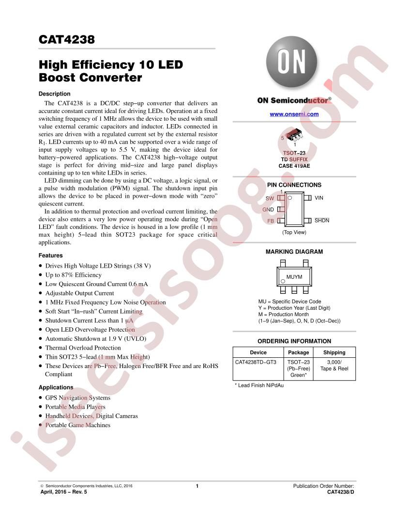 CAT4238 Datasheet