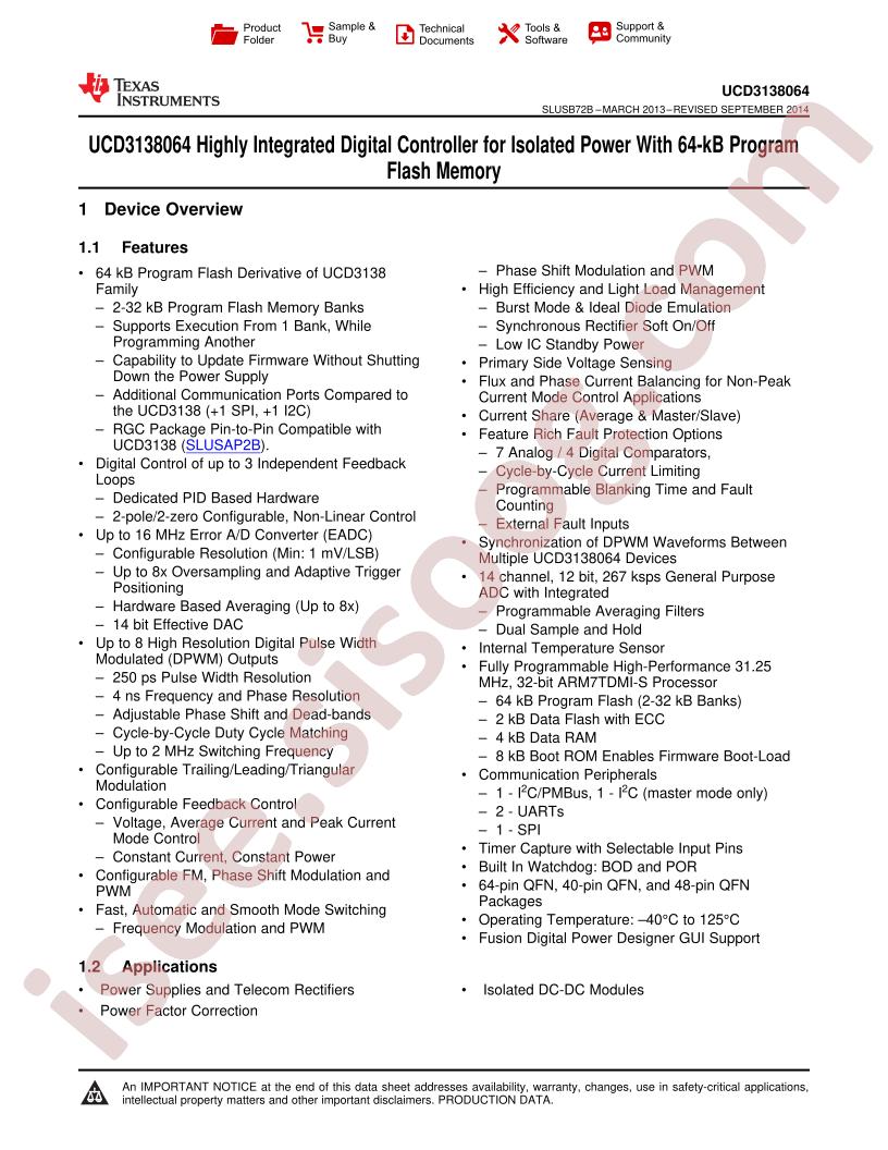 UCD3138064 Datasheet