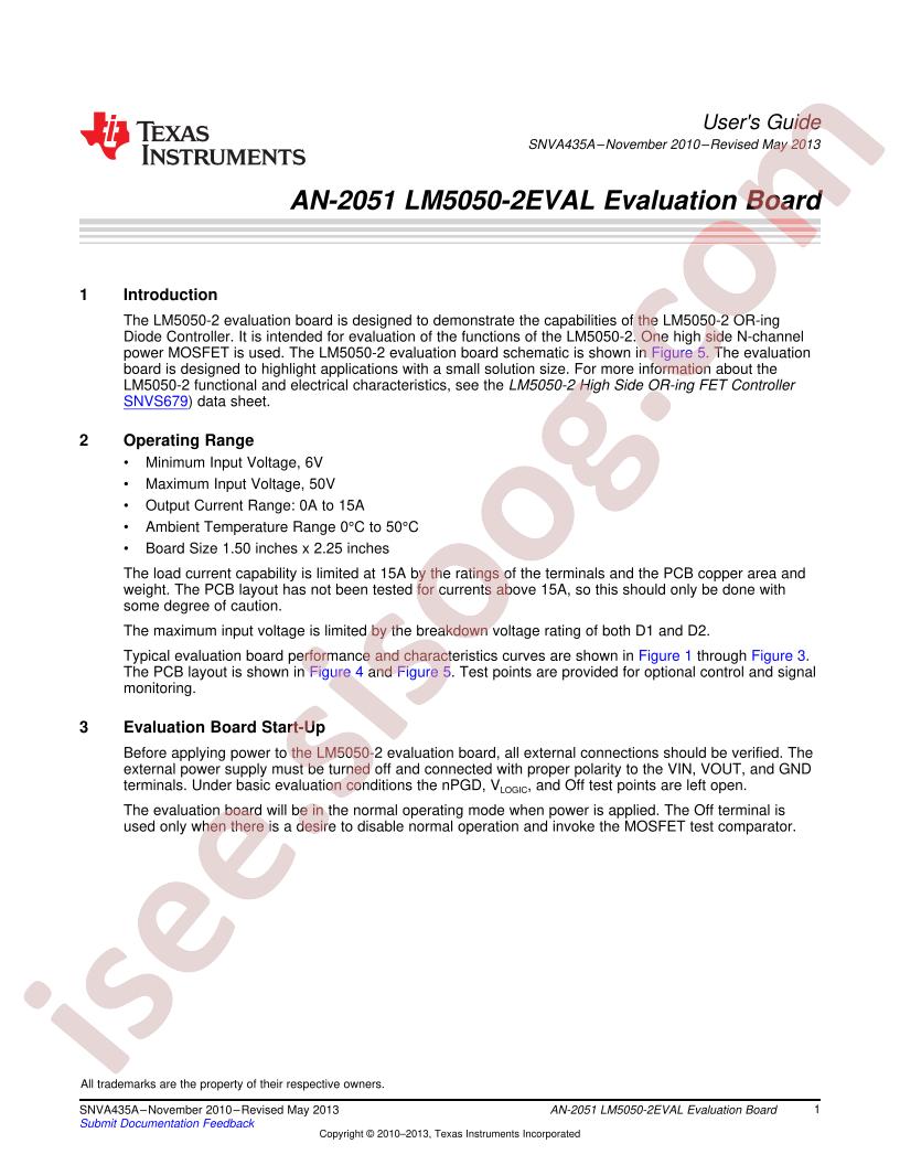 LM5050-2 Eval Board