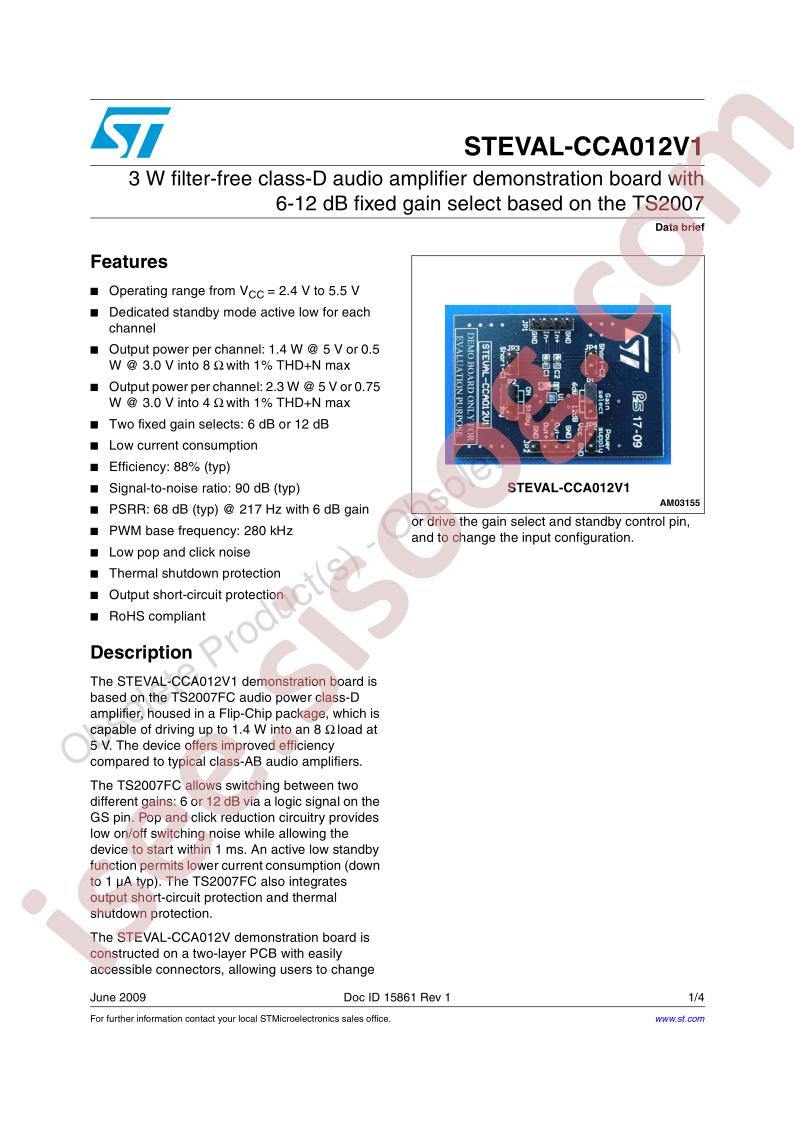 STEVAL-CCA012V1 Data Brief