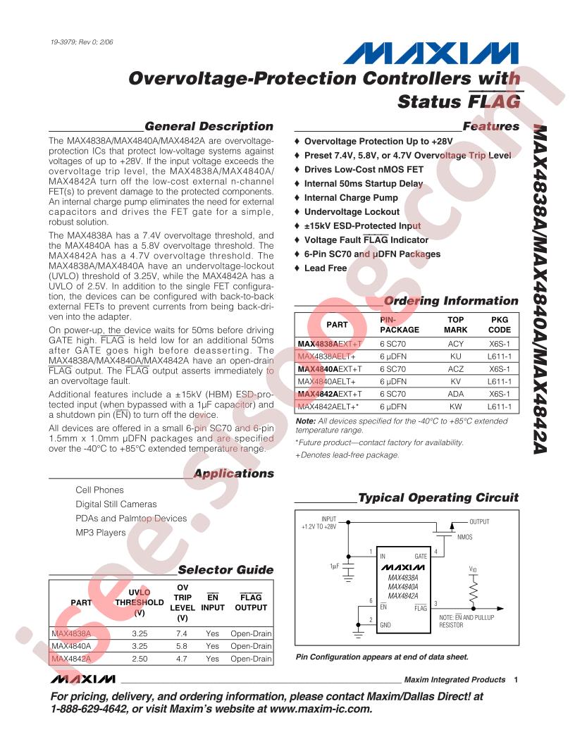 MAX4838A,40A,42A
