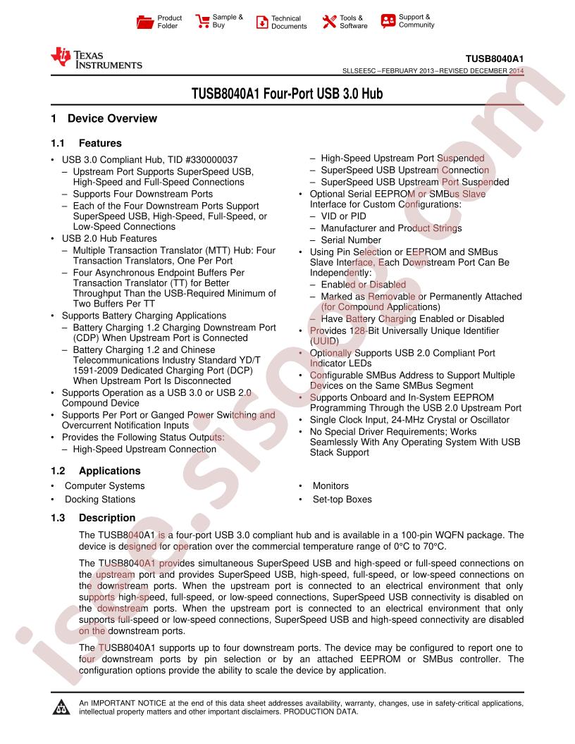 TUSB8040A1 Datasheet