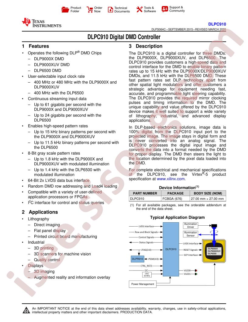 DLPC910 Datasheet