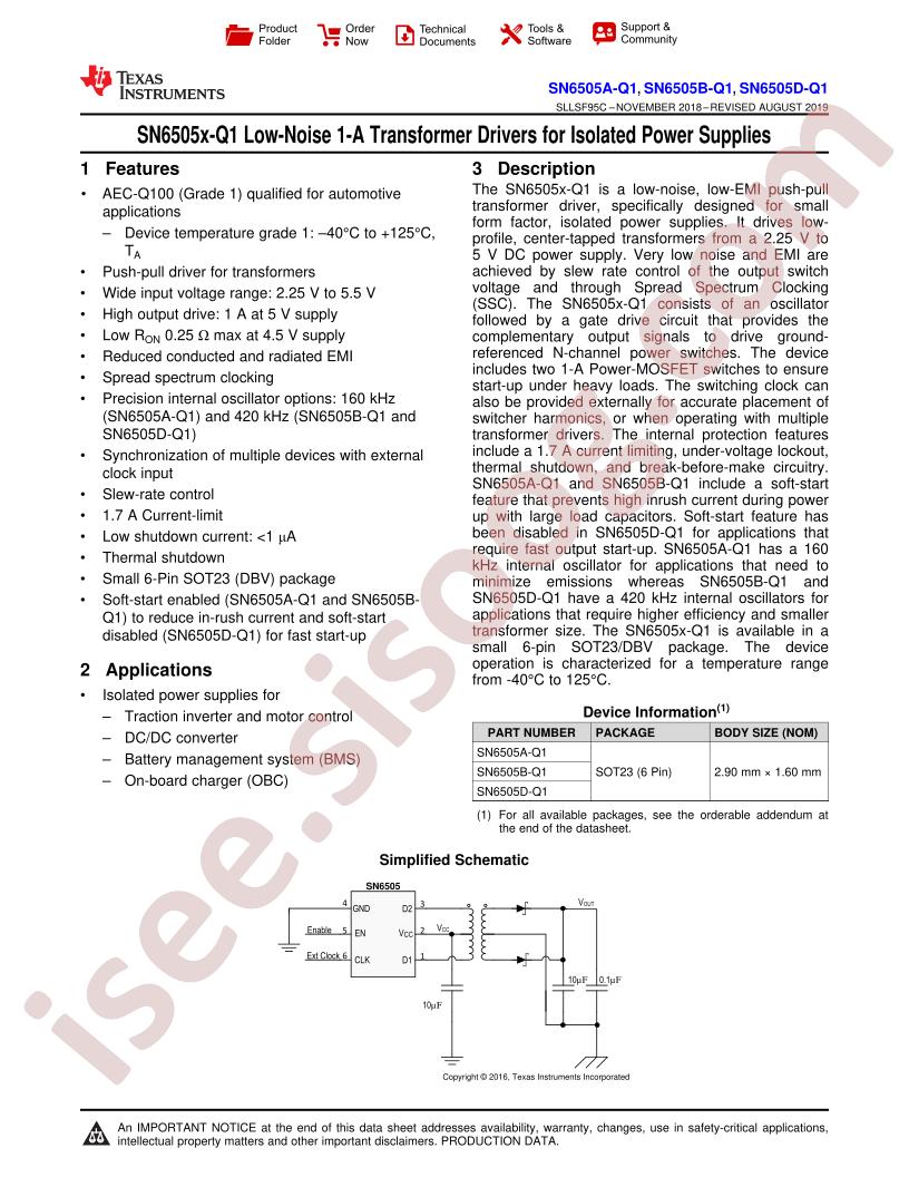 SN6505x-Q1 Datasheet