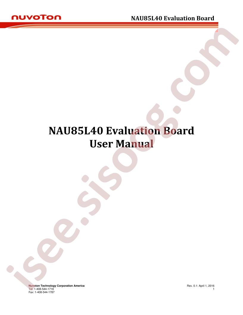 NAU85L40-EVB User Manual