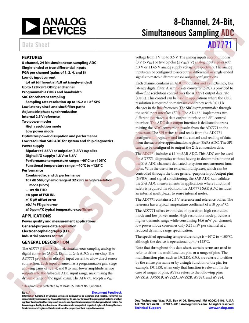 AD7771 Datasheet