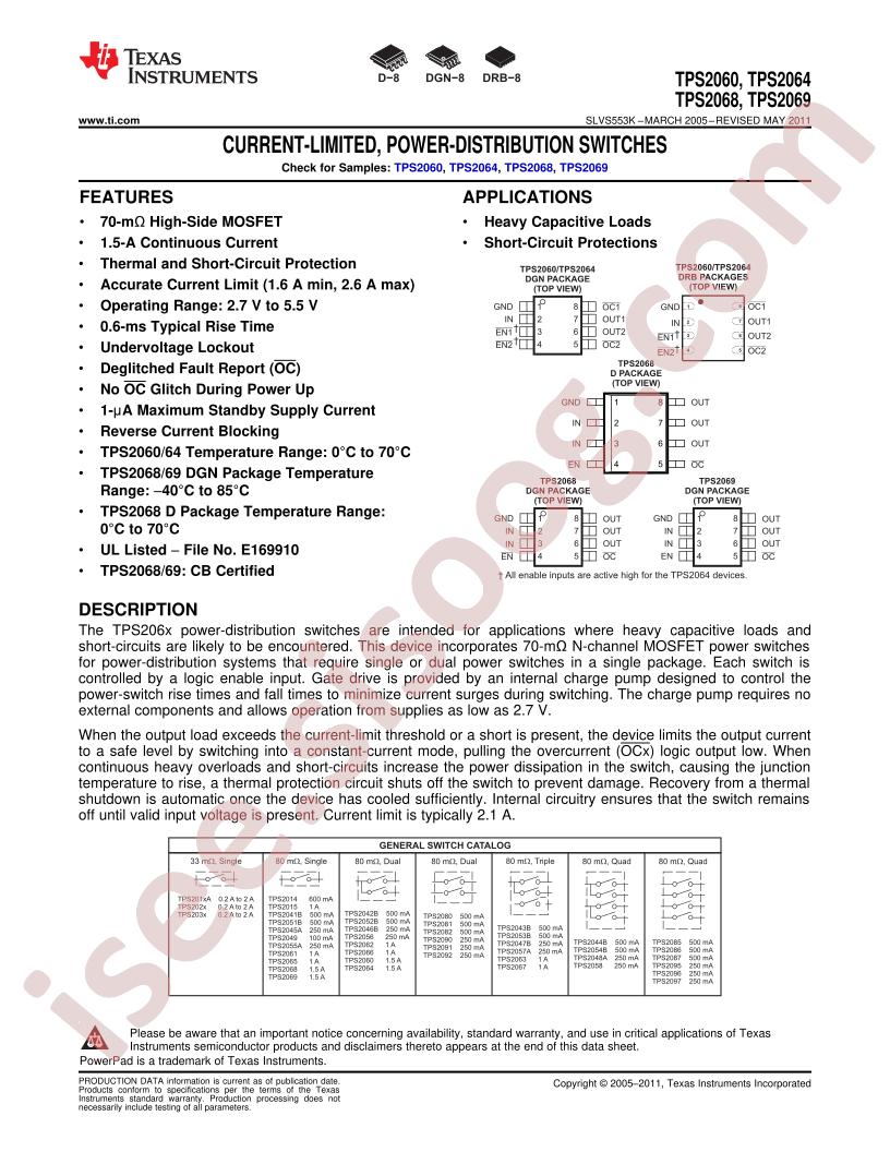 TPS2060,4,8,9 Datasheet