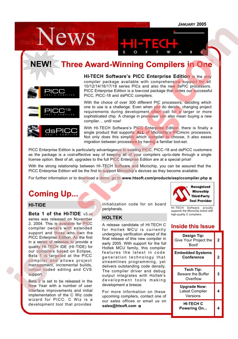 Hi-Tech Compilers Newsletter