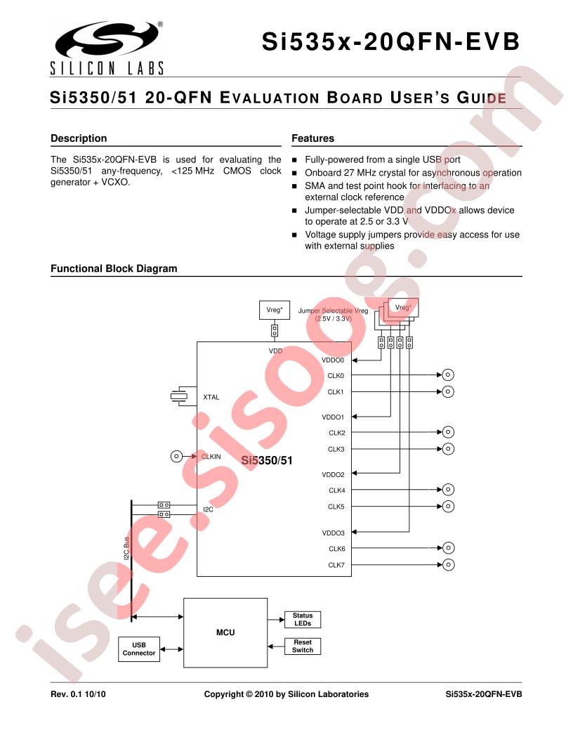 Si535x-20QFN-EVB User Guide