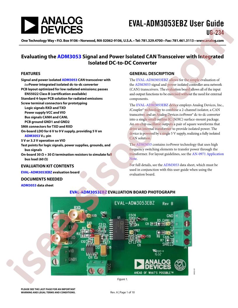 EVAL-ADM3053EBZ User Guide