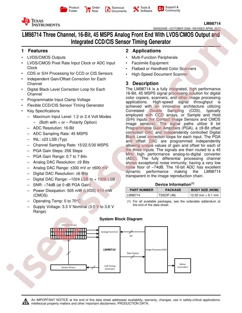 LM98714 Datasheet