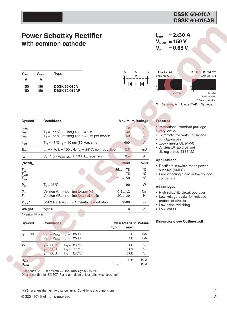 DSSK60-015A/AR