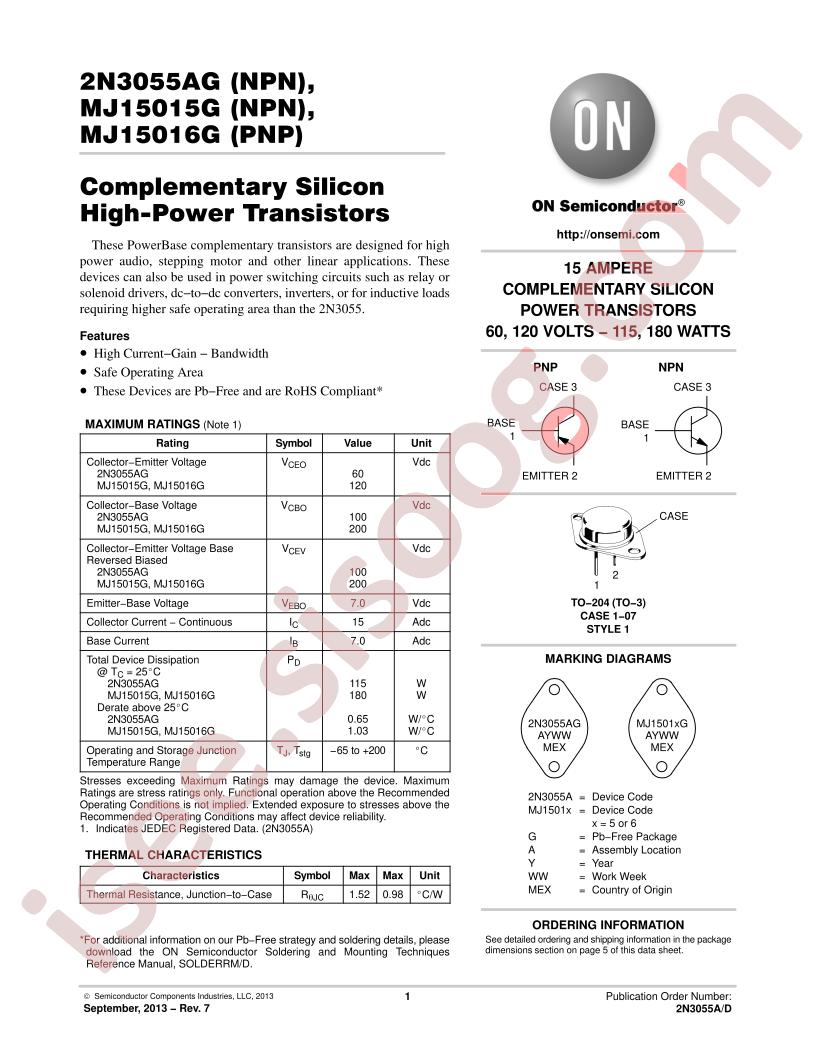 2N3055A, MJ15015,16