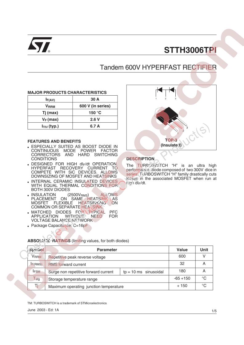 STTH3006TPI
