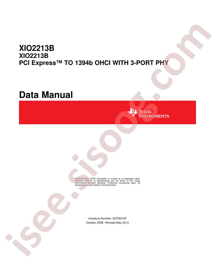 XIO2213B Data Manual