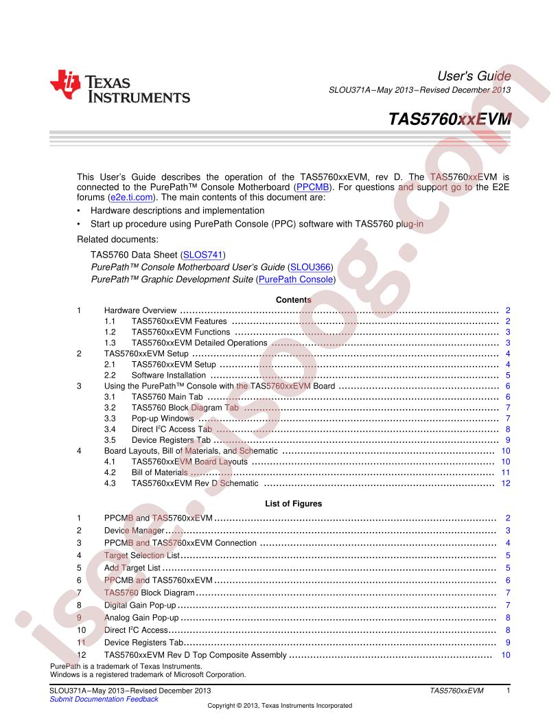 TAS5760xxEVM User Guide