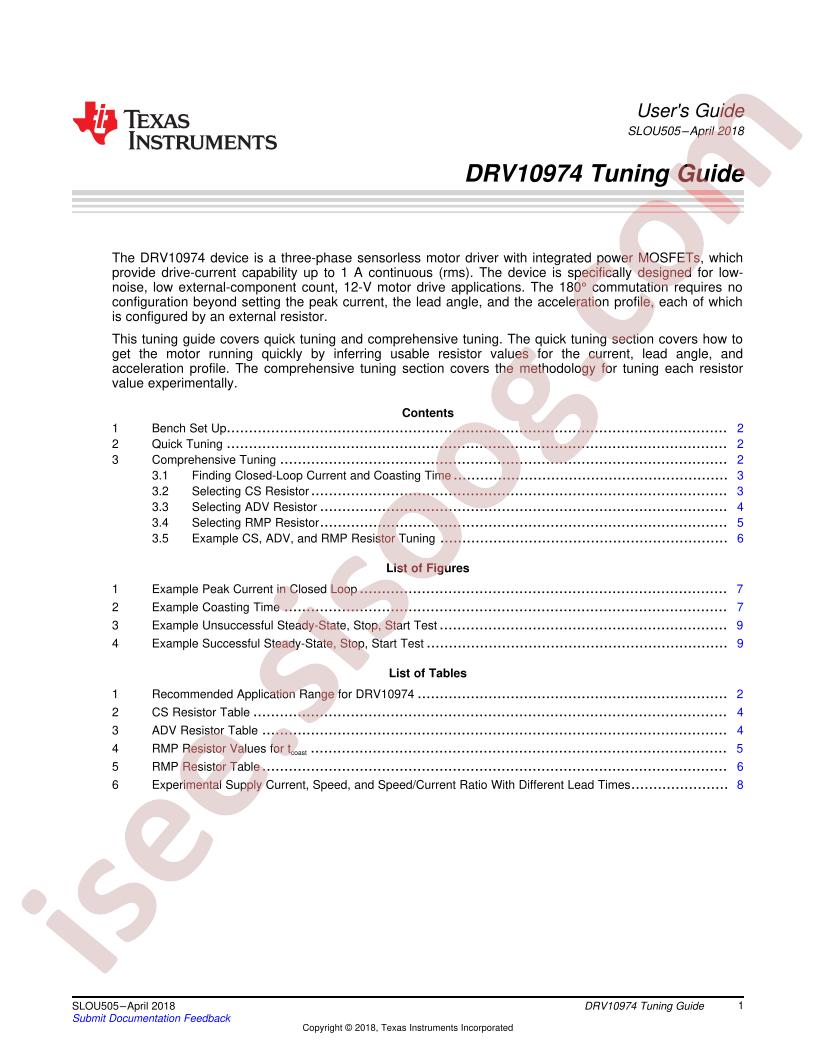 DRV10974 Tuning Guide