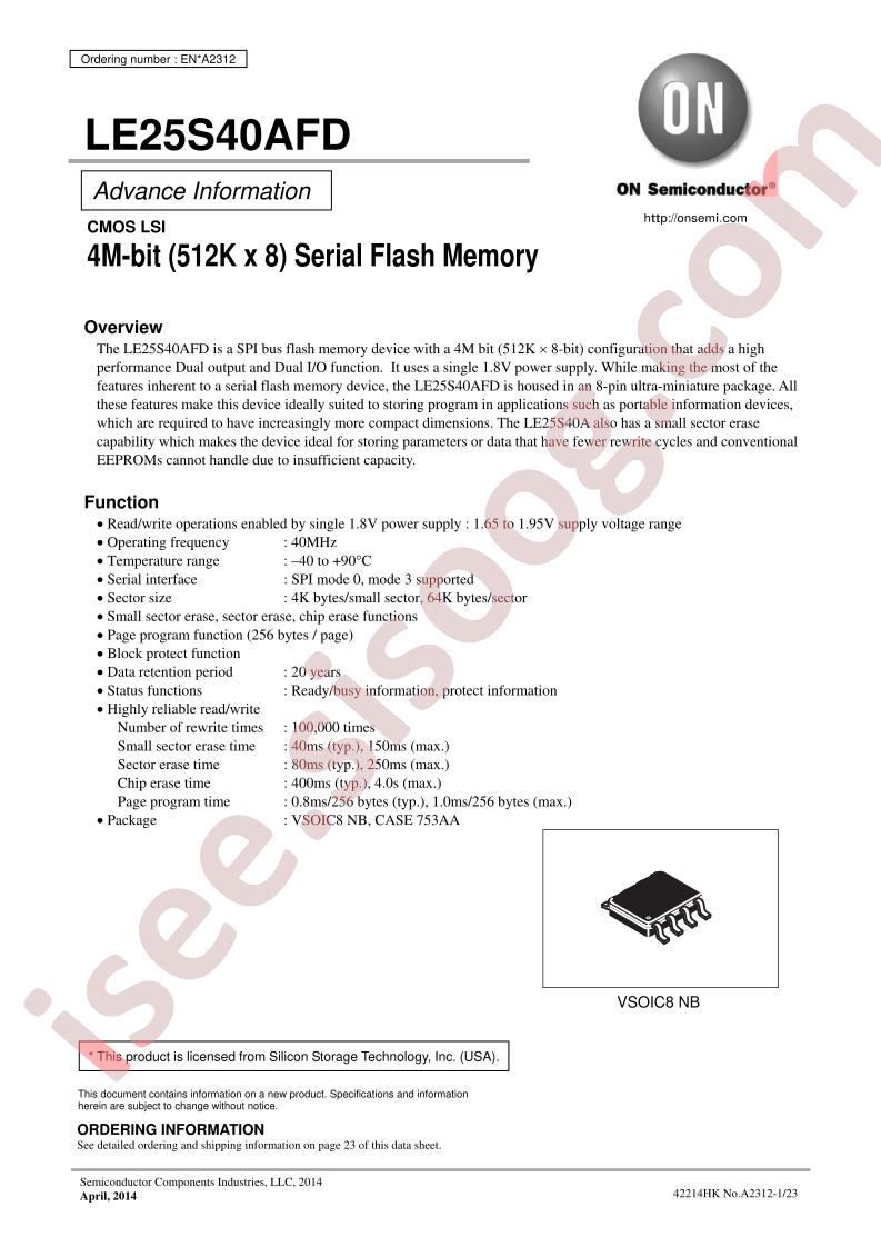 LE25S40AFD Datasheet