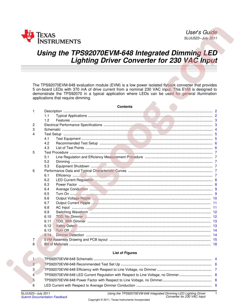 TPS92070EVM-648 User Guide