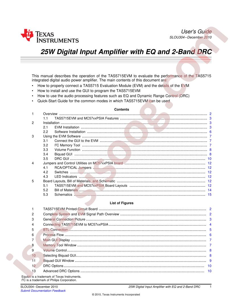 TAS5715 EVM User Guide