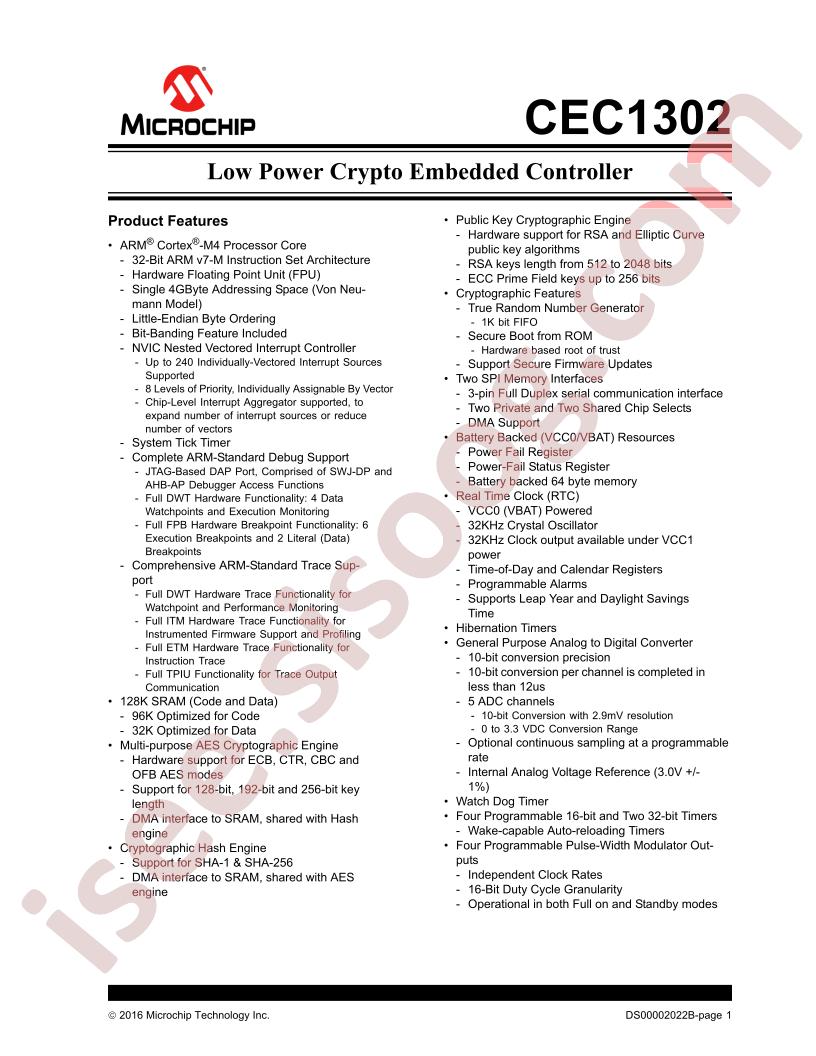 CEC1302 Datasheet